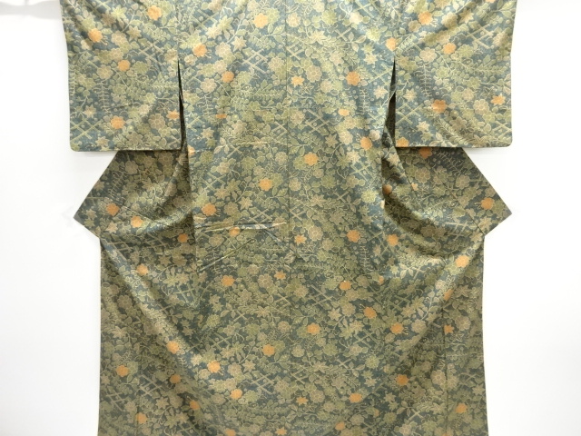 JAPANESE KIMONO / HITOE TSUMUGI / FLOWER & PLANT 